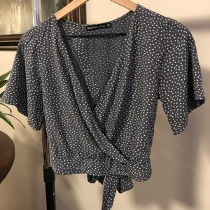 Wrap Shirt with Tie Back